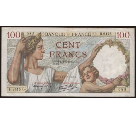 100 francs 1940 Francúzsko