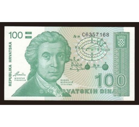 100 dinárov 1991 Chorvátsko