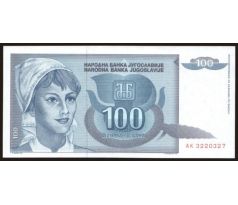 100 dinár 1992 Juhoslávia