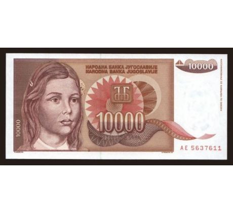 10 000 dinár 1992 Juhoslávia