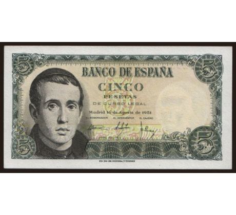 5 pesetas 1951 Španielsko