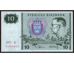 10 kronor 1971 Švédsko