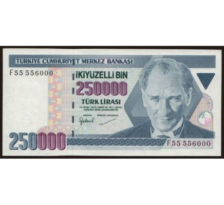 250 000 lira 1996 Turecko