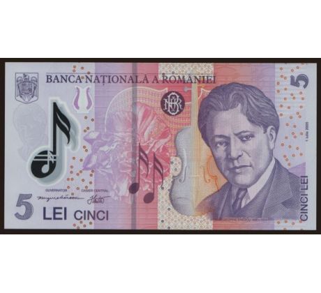 5 lei 2005 polymerová bankovka Rumunsko
