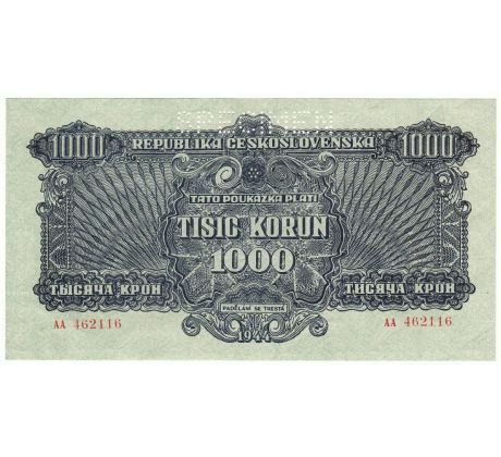 1000 korun 1944 AA specimen