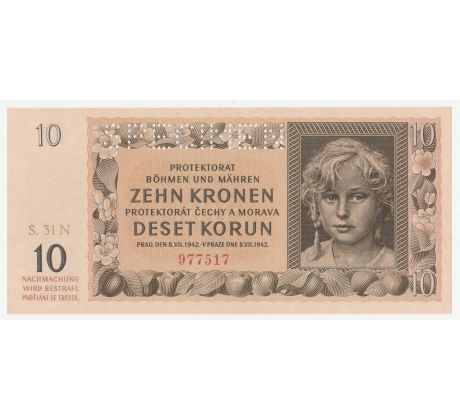 10 koruna 1942 31N specimen