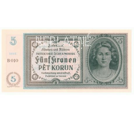 5 koruna 1940 B010 "Neplatné"
