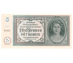 5 koruna 1940 B025 specimen