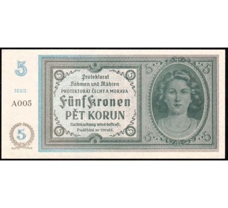 5 koruna 1940 A00 neperforovaná