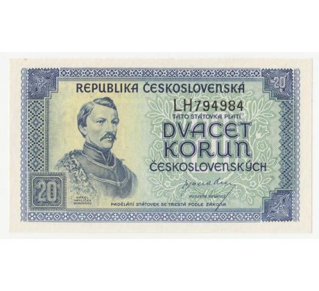20 kčs 1945 LH neperforovaná