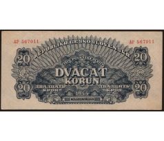 20 koruna 1944 AP neperforovaná