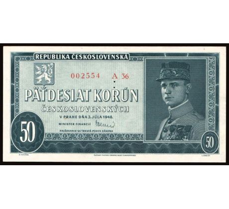 50 kčs 1948 A29 perforácia 3md
