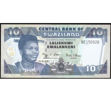 10 emalangeni 2001-06 Svazijsko