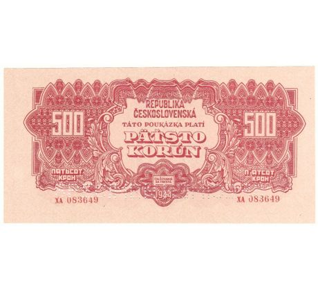 500 koruna 1944 XA 2 x specimen