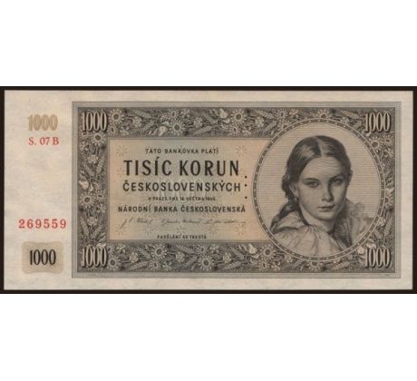1 000 kčs 1945 perforácia 3md