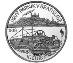 10 € 2018 Plavba prvého parníka na Dunaji v Bratislave PROOF