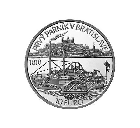 10 € 2018 Plavba prvého parníka na Dunaji v Bratislave PROOF