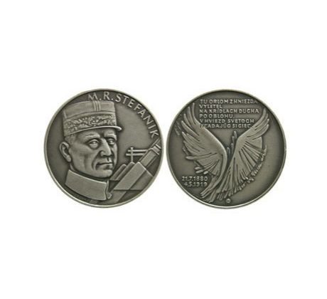 Medaila "M.R. Štefánik" postriebrená