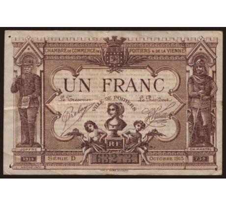 1 frank 1915 Francúzsko Poitiers