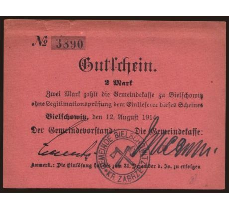 2 marka 1914 Polsko Bielschowitz