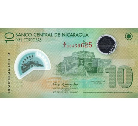 10 cordobas 2007 Nikaragua polymerová bankovka