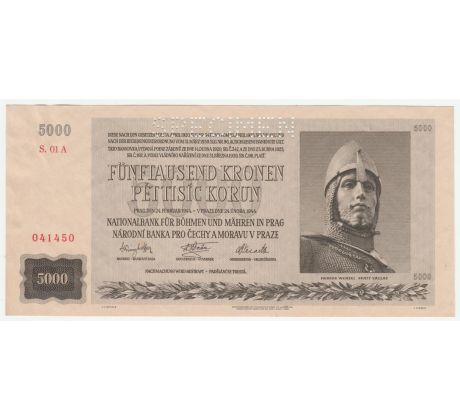 5 000 koruna 1944 S01A specimen