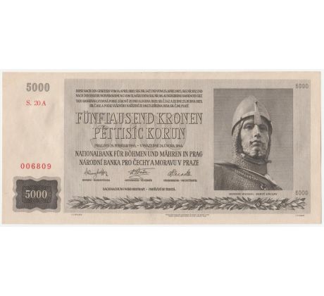 5 000 koruna 1944 neperforovaná