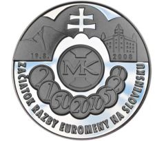 Medaila začiatok razby eurovej meny na Slovensku