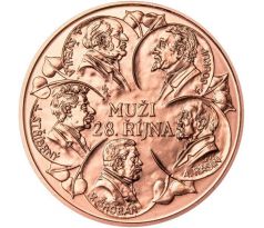 Muži 28. októbra medený pamätný medailón