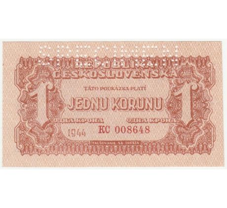 1 koruna 1944 KC specimen