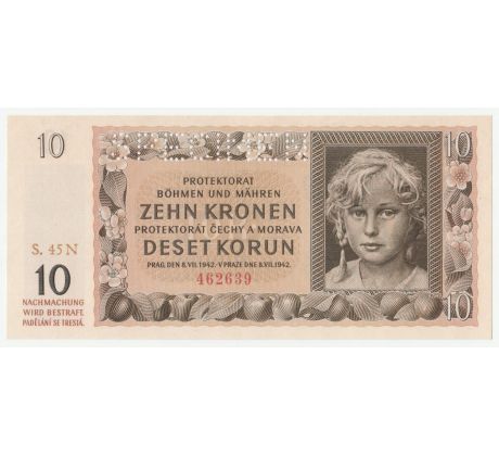 10 koruna 1942 45N specimen