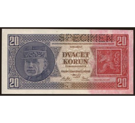 20 koruna 1926 Cg specimen