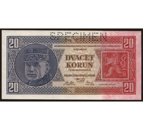 20 koruna 1926 Dg specimen