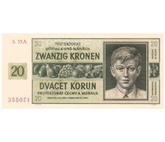20 koruna 1944 S.33A specimen