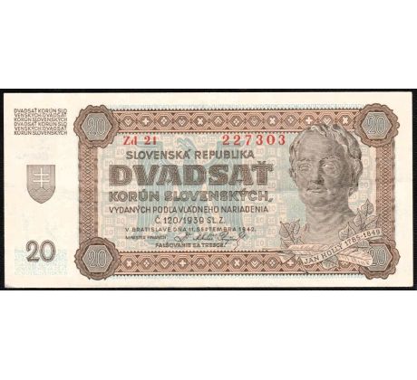 Chybná tlač 20 ks 1942 Zd 24 neperforovaná