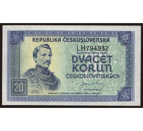 20 kčs 1945 LH neperforovaná /03/