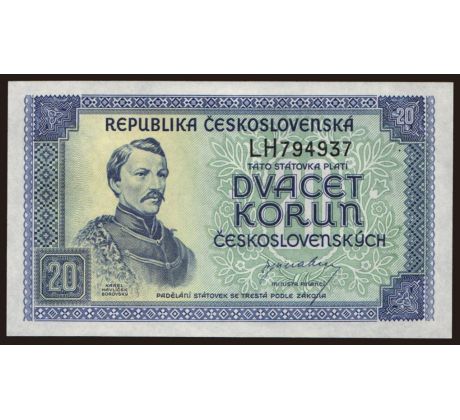 20 kčs 1945 LH neperforovaná /04/