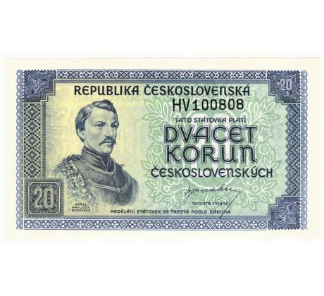 20 kčs 1945 HV neperforovaná
