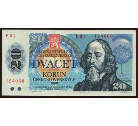 Prvá séria 20 kčs 1988 E01