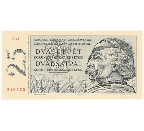 25 kčs 1961 Q 23 neperforovaná