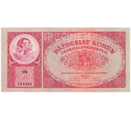 50 kč 1929 Ub specimen