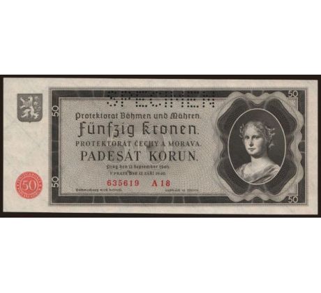 50 koruna 1940 A18 specimen