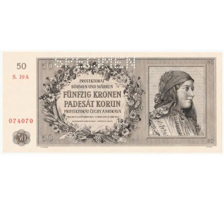 50 koruna 1944 19A specimen