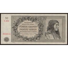 50 koruna 1944 40A specimen posledná séria
