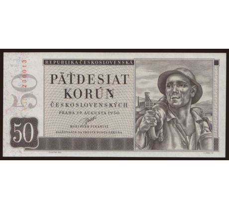 50 kčs 1950 A34 perforácia 3md