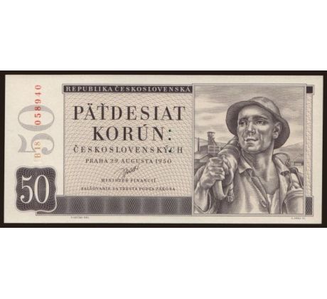 50 kčs 1950 B18 perforácia 3md