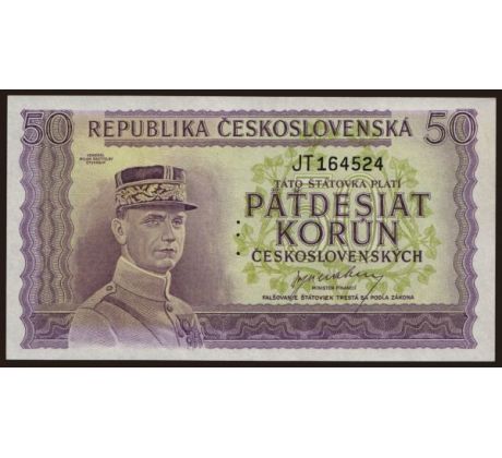 50 kčs 1945 JT perforácia 3md