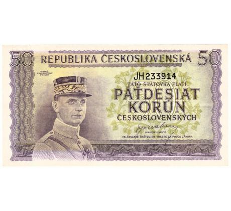 50 kčs 1945 JH neperforovaná