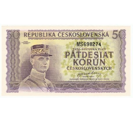 50 kčs 1945 MS perforácia 3md