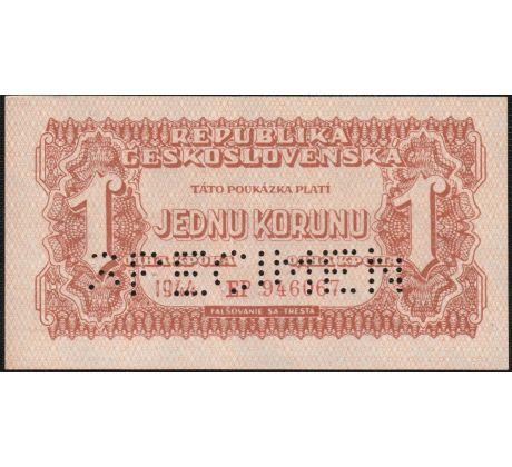 1 koruna 1944 EP čiastočne nevyrazené specimen